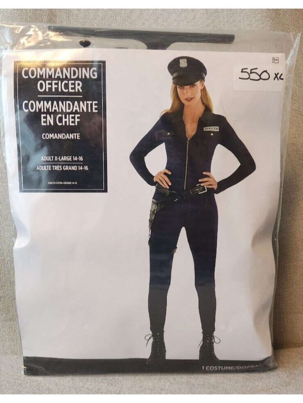 Sexy Jumpsuit Police Commanding Officer 3PC Catsuit XL XLARGE 14 - 16 NEW - Picture 2 of 3